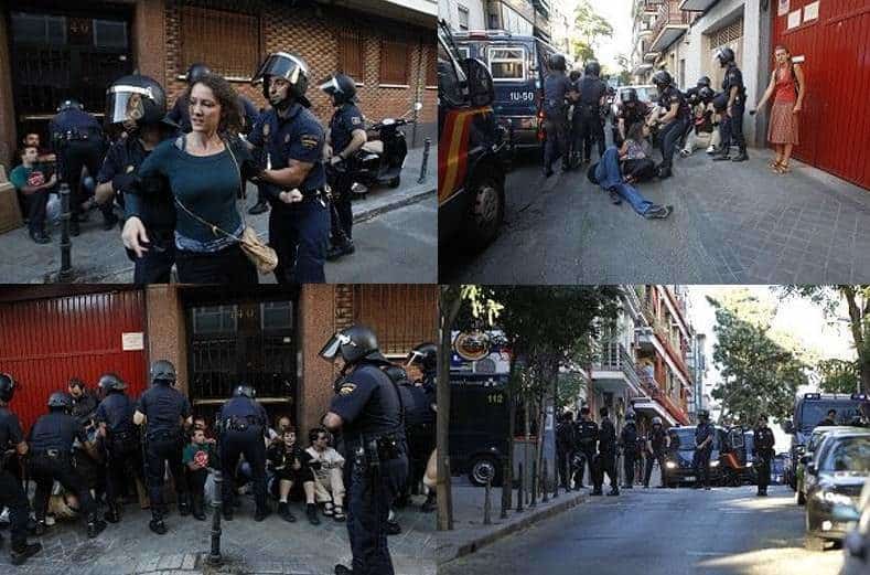 La Policía frena por primera vez a la plataforma antidesahucios en un desalojo en Ciudad Lineal 4