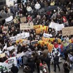 Banderas republicanas en una manifestación en Palma contra la Monarquía 8