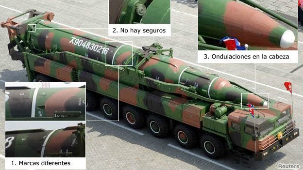 noticias los misiles que exhibe Corea del Norte son falsos 
