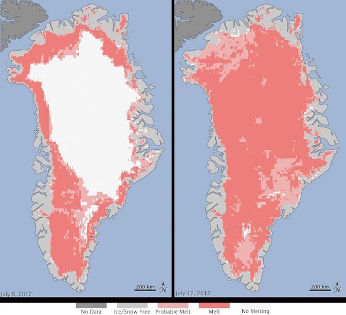 Groenlandia perdió el 97% del hielo en cuatro días 3