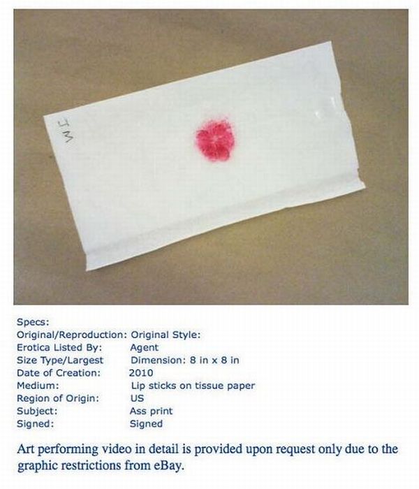 Vende impresiones de besos con su culo por ebay 4