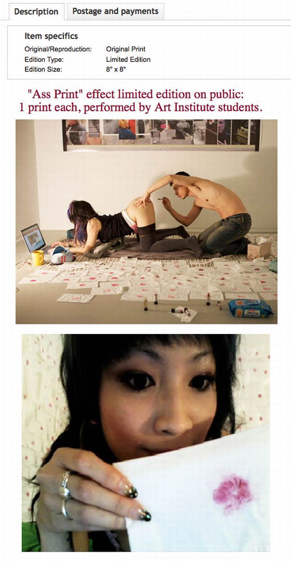 Vende impresiones de besos con su culo por ebay 6