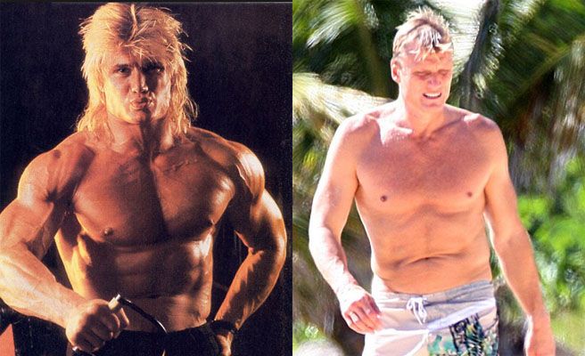 Famosos musculosos antes y después Dolph Lundgren