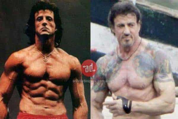 Famosos musculosos antes y después Sylvester Stallone