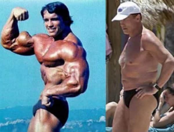Famosos musculosos antes y después Arnold Schwarzenegger