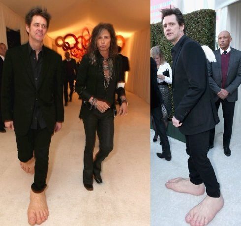Jim Carrey luciendo sus pies gigantes en los Oscar 1 jimcarreypiesgrandes11-1300414
