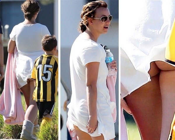 Britney Spears mostró el trasero durante un partido de fútbol de sus hijos 8