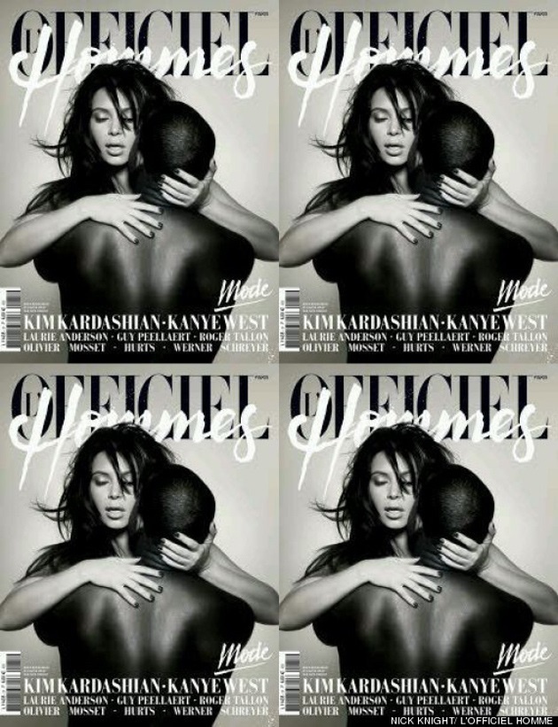Kim Kardashian y Kanye West posan desnudos en L’Officiel Hommes Paris Spring 2013 8