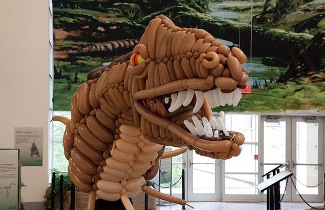 Dinosaurio de 6 metros hecho con globitos 4