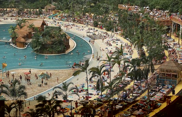 Isla tropical dentro de una cúpula y rodeada de nieve 3