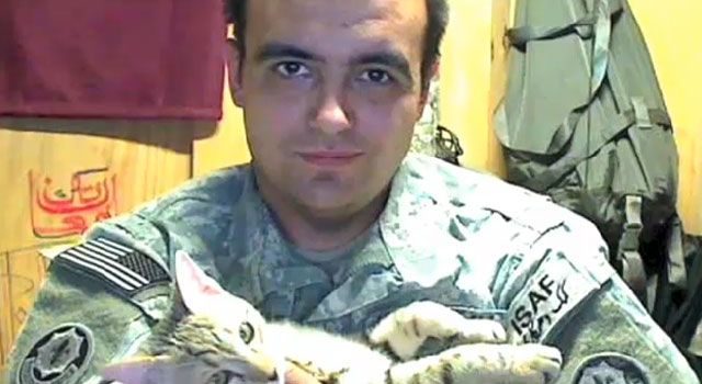 Un soldado salva a un gato en Afganistán y el animal le devuelve el favor 4