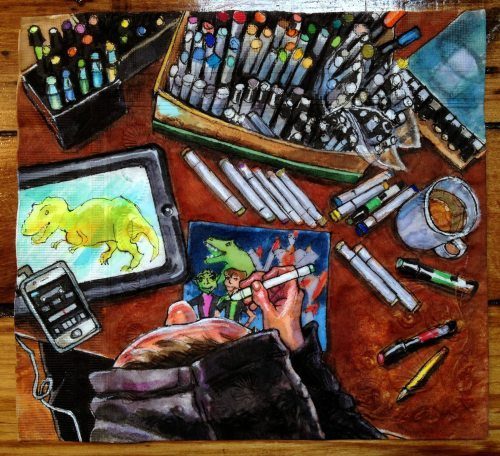 Arte sobre servilletas 25