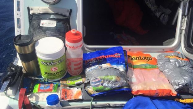 Chris Bertish el hombre que cruzó el océano Atlántico solo con un remo y una tabla 6 Los alimentos de Chris Bertish