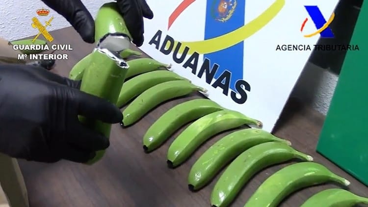 Hallan 17 kilos de cocaína ocultos en un cargamento de plátanos 1 Hallan 17 kilos de cocaína ocultos en un cargamento de plátanos 2