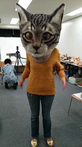 Por fin crean una máscara de la cabeza de gato gigante 7 Por fin crean una máscara de la cabeza de gato gigante