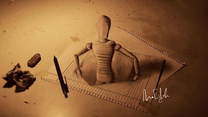 Impresionantes dibujos 3D a lápiz que se salen del papel 4