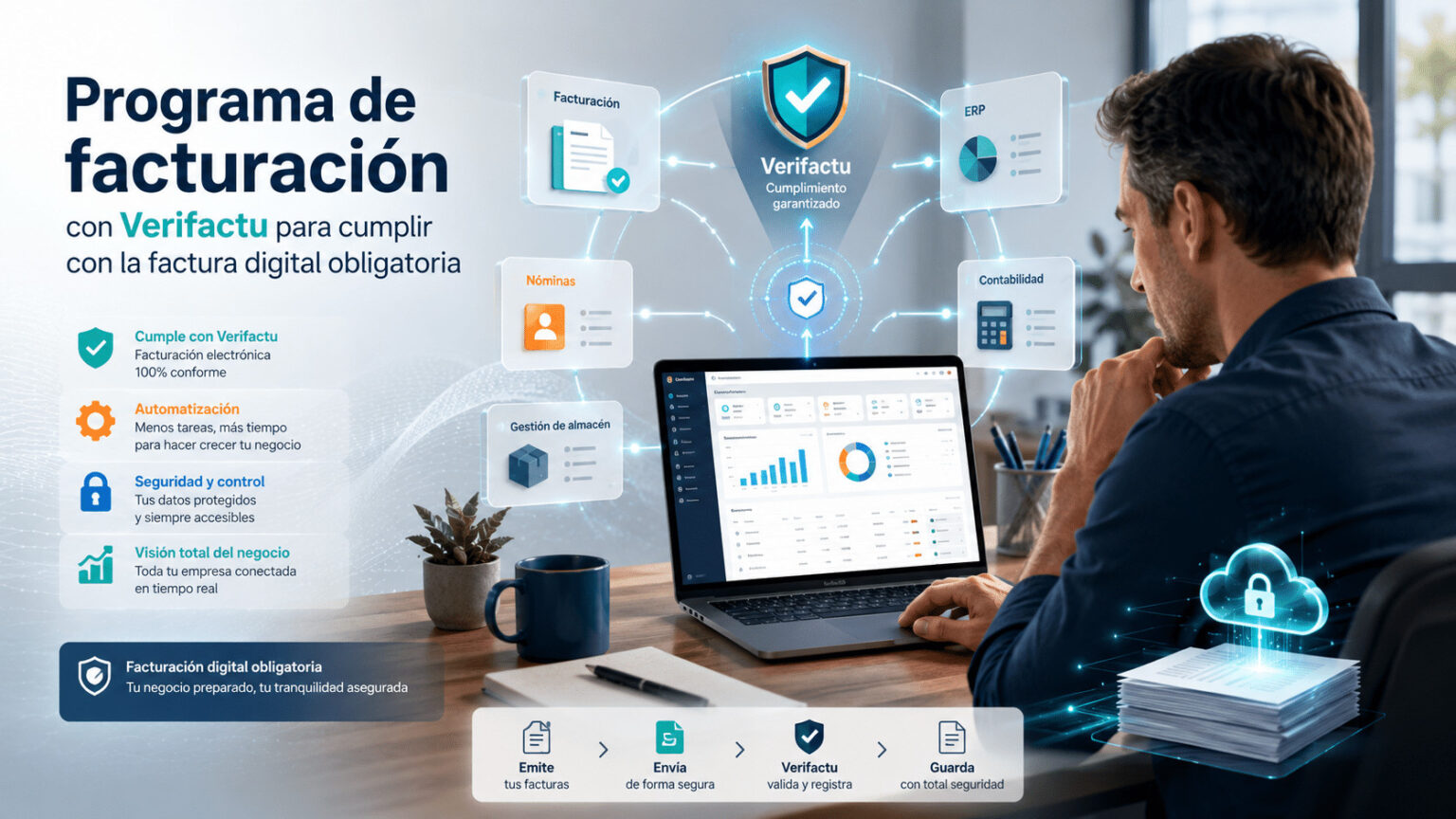 Programa de facturación con Verifactu para cumplir con la factura digital obligatoria